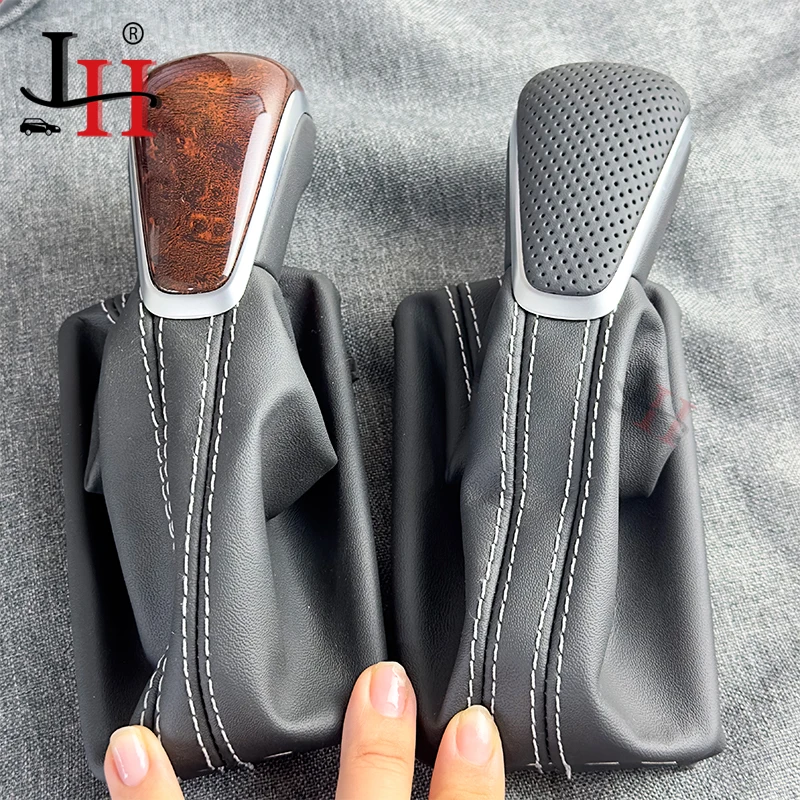 Black Gear Shift Knob with Leather Boot Gaiter LHD AT Auto Trans ONLY For Audi NEW A7 A6 PA STYLE C7 2016 2017 2018