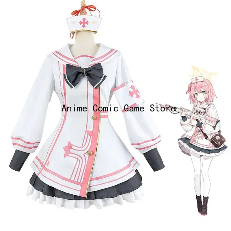 

In Stock S-2XL Blue Archive Sumi Serina Cosplay Anime Costume Project MX Nurse Uniform Halloween Party Outfit for Women