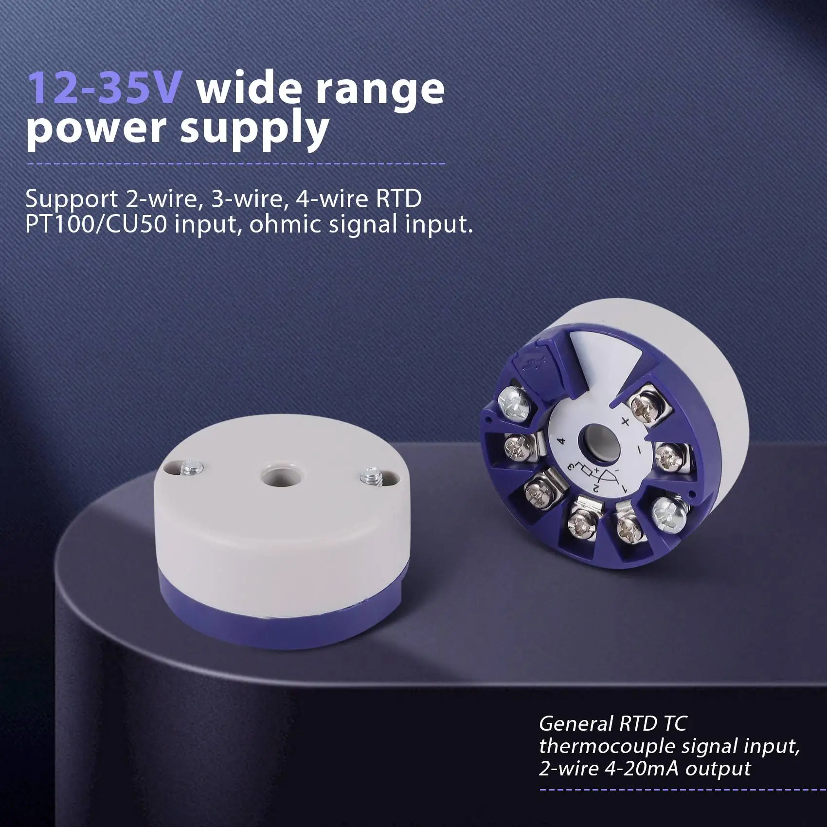 

Programmable Thermocouple RTD PT100 To 4-20MA Converter TC RTD Input 4-20MA Output Head-Mounted Temperature Transmitter-PZZW