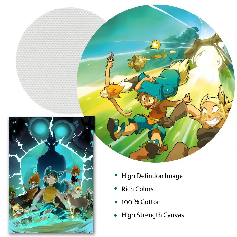 ملصق HD أنيمي موضوع ساخن المغني/OST/فيلم مقاوم للماء عصا ذاتية ديكور المنزل Wakfu HD قماش