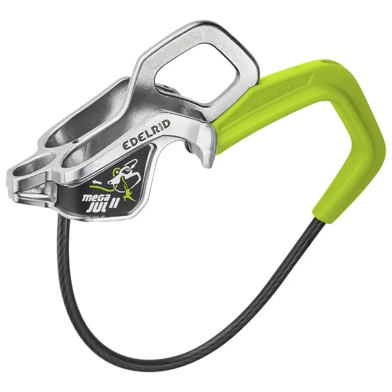 Protector de escalada de segunda generación Edelrid Mega July Belay con mecanismo de descenso multifuncional