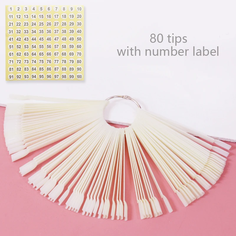 80/50/20 Stuks Nail Display Sticks Nail Swatch Valse Nagel Tips Nagel Gel Polish Praktijk Clear display Board Voor Nail Art Gereedschap