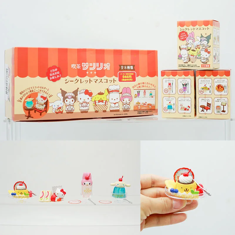 

Sanrio Cafe Salon талисман Hello Kitty Cinnamoroll Pochacco Kuromi Mystery слепая коробка подарочная игрушка модель аниме фигурка коллекционные украшения