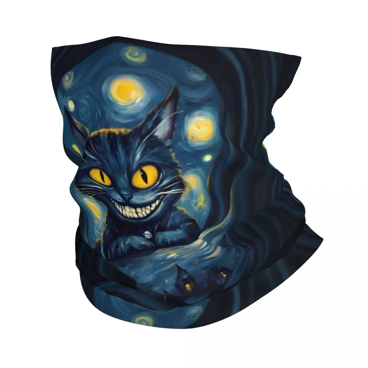Чеширский кот Любитель в стиле звездной ночи Хэллоуин Бандана для шеи Теплый лыжный шарф-труба Гетры Кот Чеширс Крышка для лица