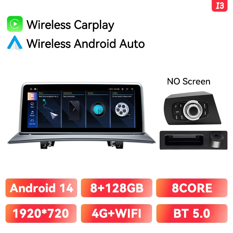 Draadloze CarPlay Android Auto Autoradio Voor BMW X3 E83 2005-2008 Autoradio Navigatie Multimedia GPS 4G WIFI 8Core 128G Stereo