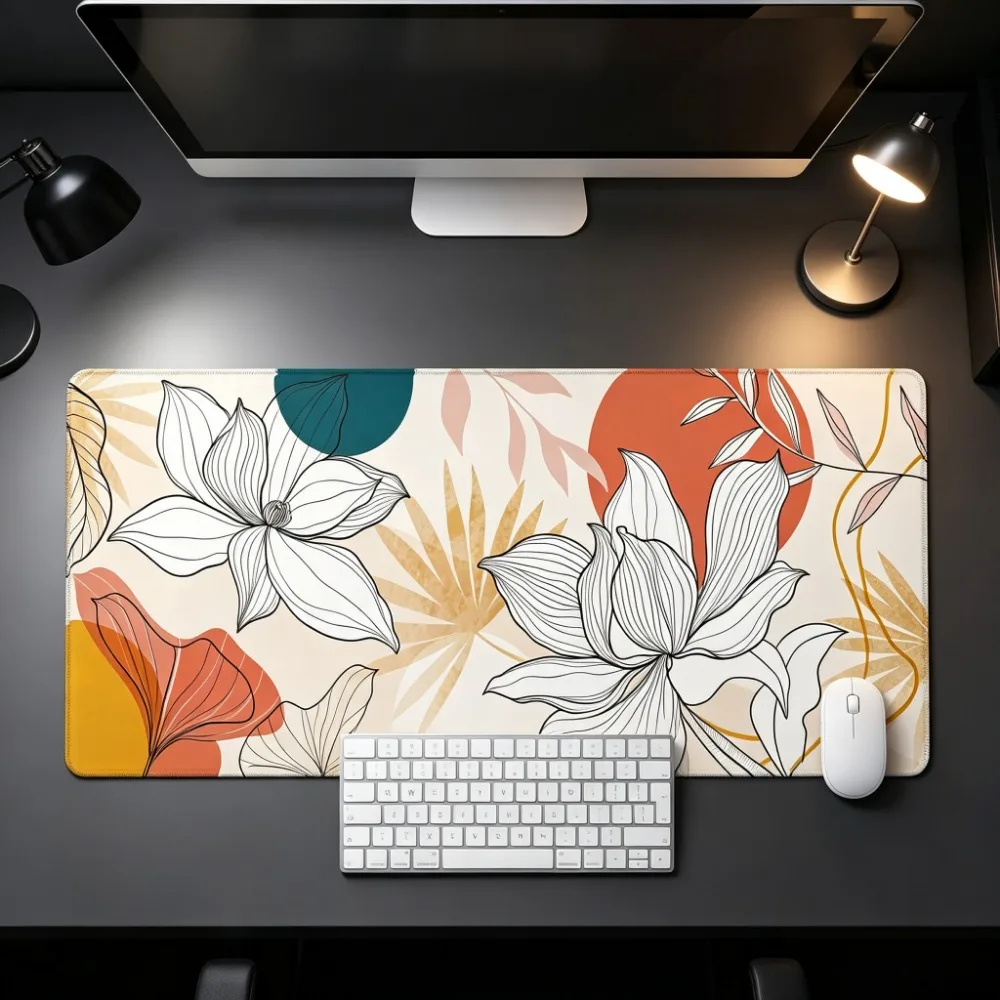 Japanese Torii Gate Pattern TCG Mouse Pad Extended Office Desk Mat Stitched Edge Non‑Slip Rubber Keyboard Mat for Gaming Home CP
