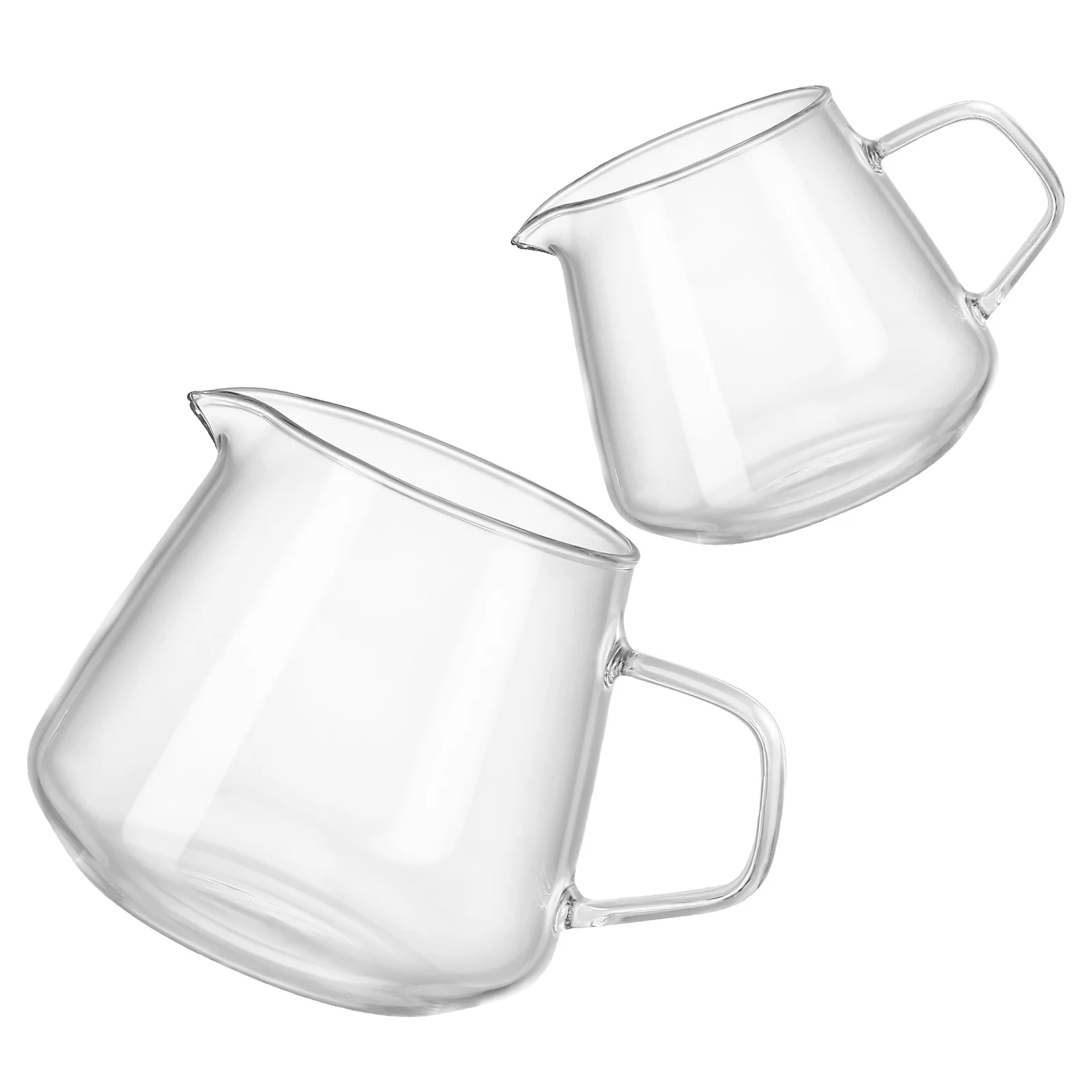 2Pcs Hand Pour Coffee Pot Set Clear Heat Resistant Glass Coffee Server Carafe Manual Brewing Espresso Tea Espresso Machine Pot