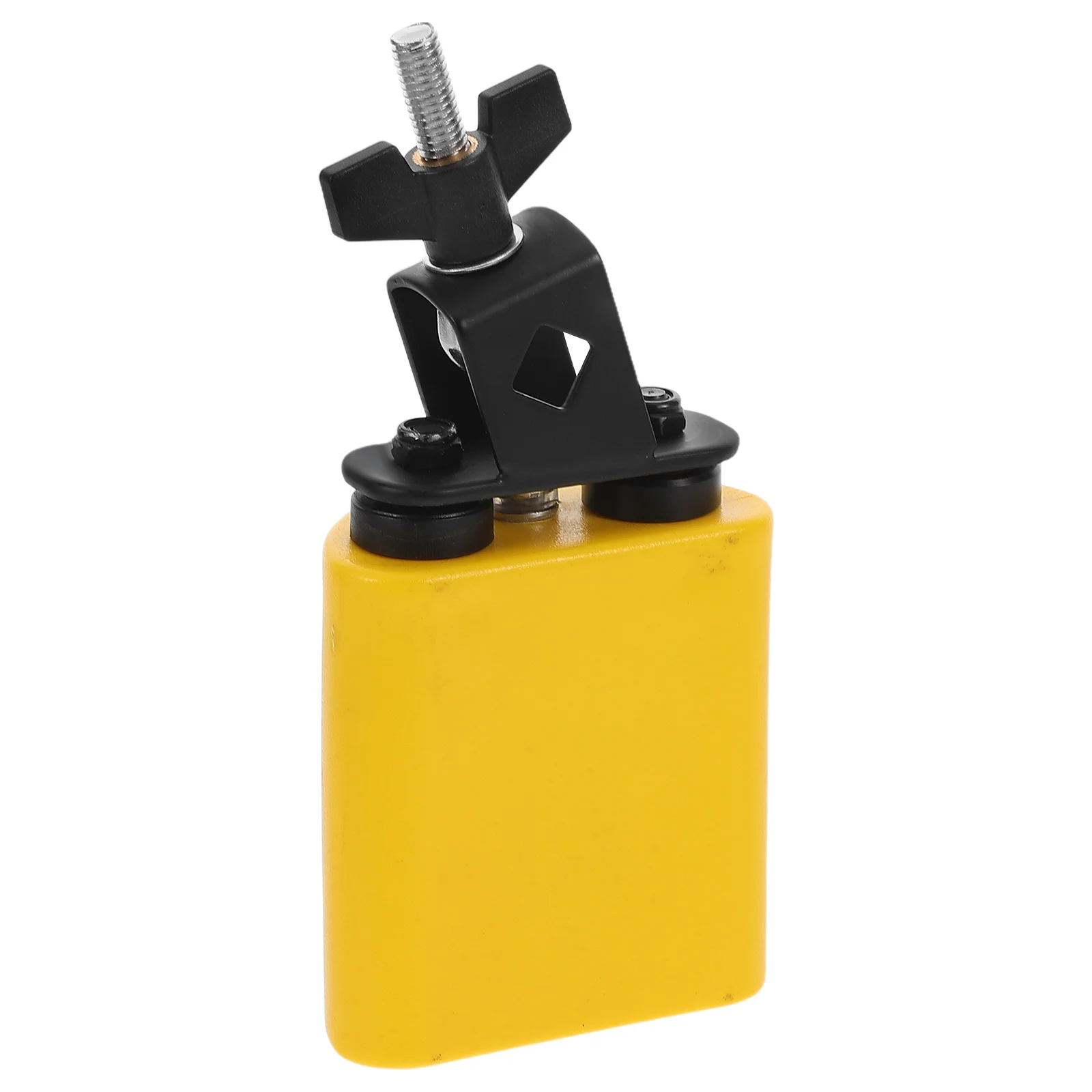 

Yellow Orff Percussion Instrument Cowbell Toy Double Vibrato Design Comfortable Touch Bright Appearance Ideal Education