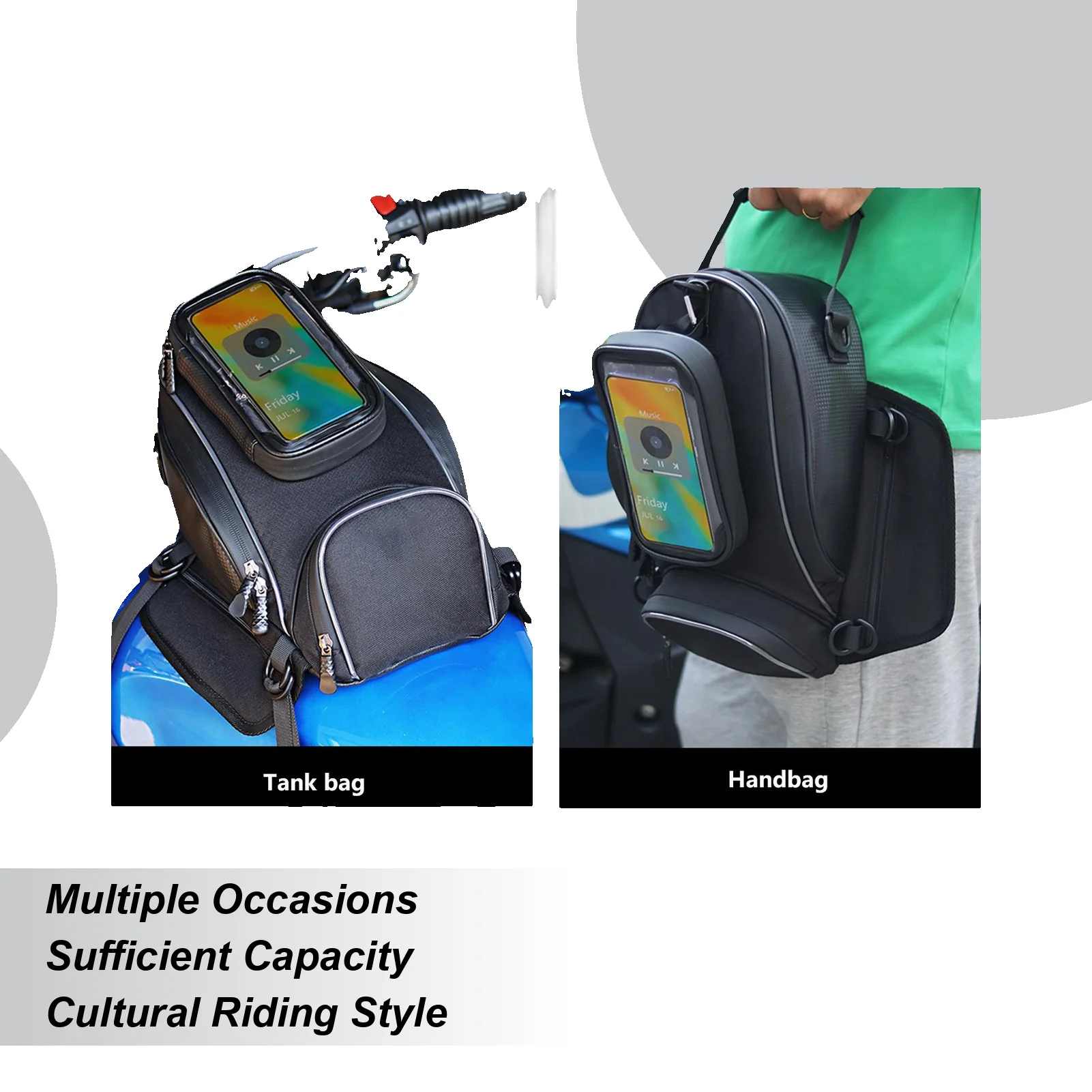 

Motorcycle Fuel Tank Bag Touchable Navigation Waterproof Bag Motorbike Dust Bag Motorcycle Rider Satchel Pack Equipment