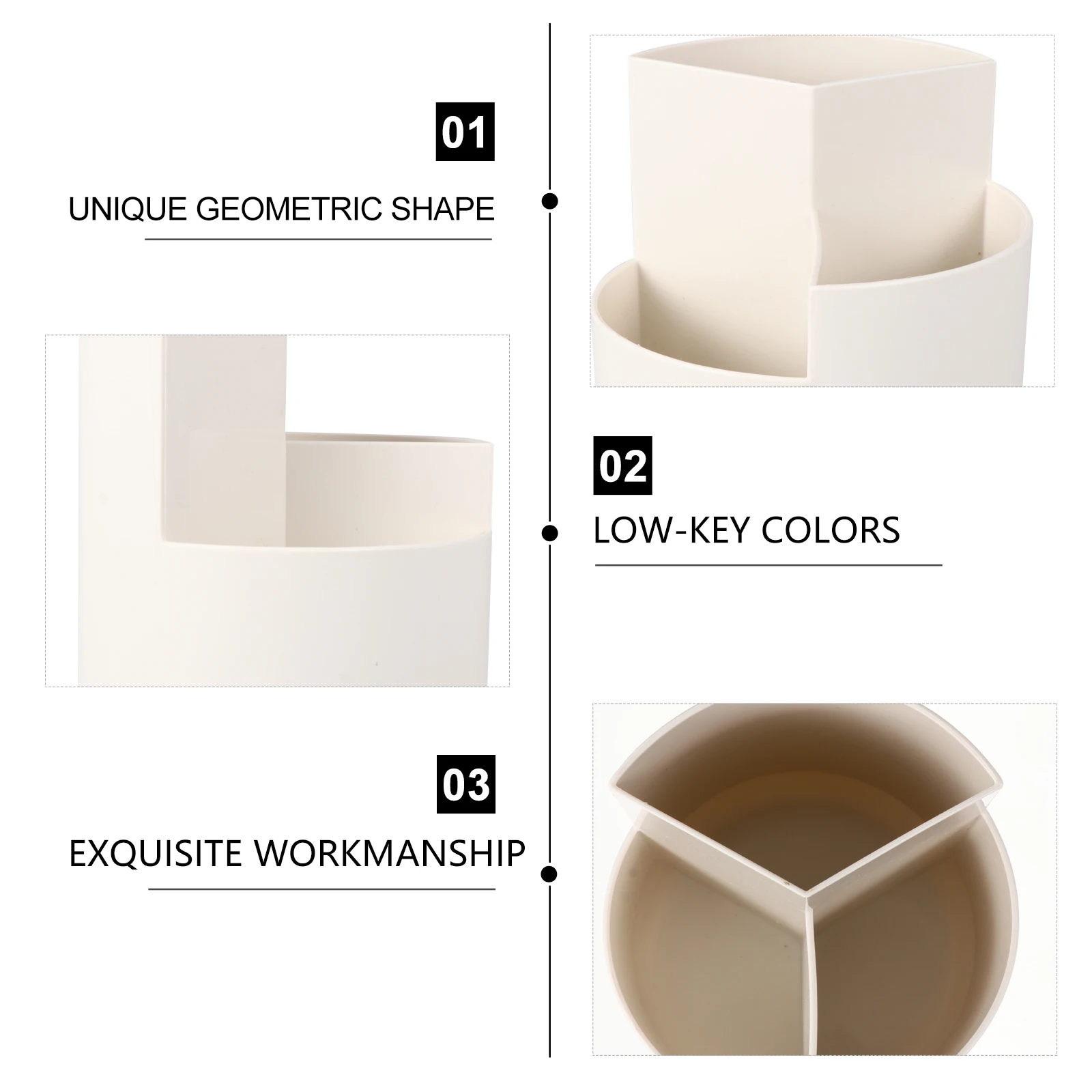 

Rotating Pen Holder White Desktop ganizer Strong Structure Light Weight Storage Container Pencil Pot Makeup Tools