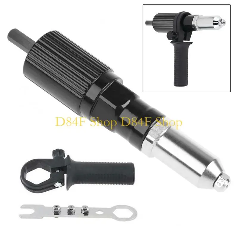 D84F ترقية مجموعة أدوات التثبيت محول الحفر التثبيت المبرشم إدراج أدوات الجوز آلة التثبيت آلة التثبيت الكهربائية #4