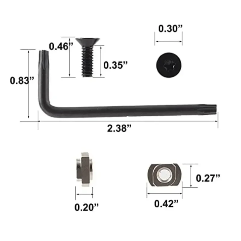 10 Pcs/lot M-LOK Screw And Nut Replacement for MLOK Handguard Rail Sections Hunting Gun Accessories with Allen Wrench