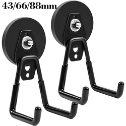 Strong Magnetic Hook Heavy Duty Super Magnet Non-slip hook Black 43/66/88mm Storage Gardening Tools Multi-Purpose Bulky Items