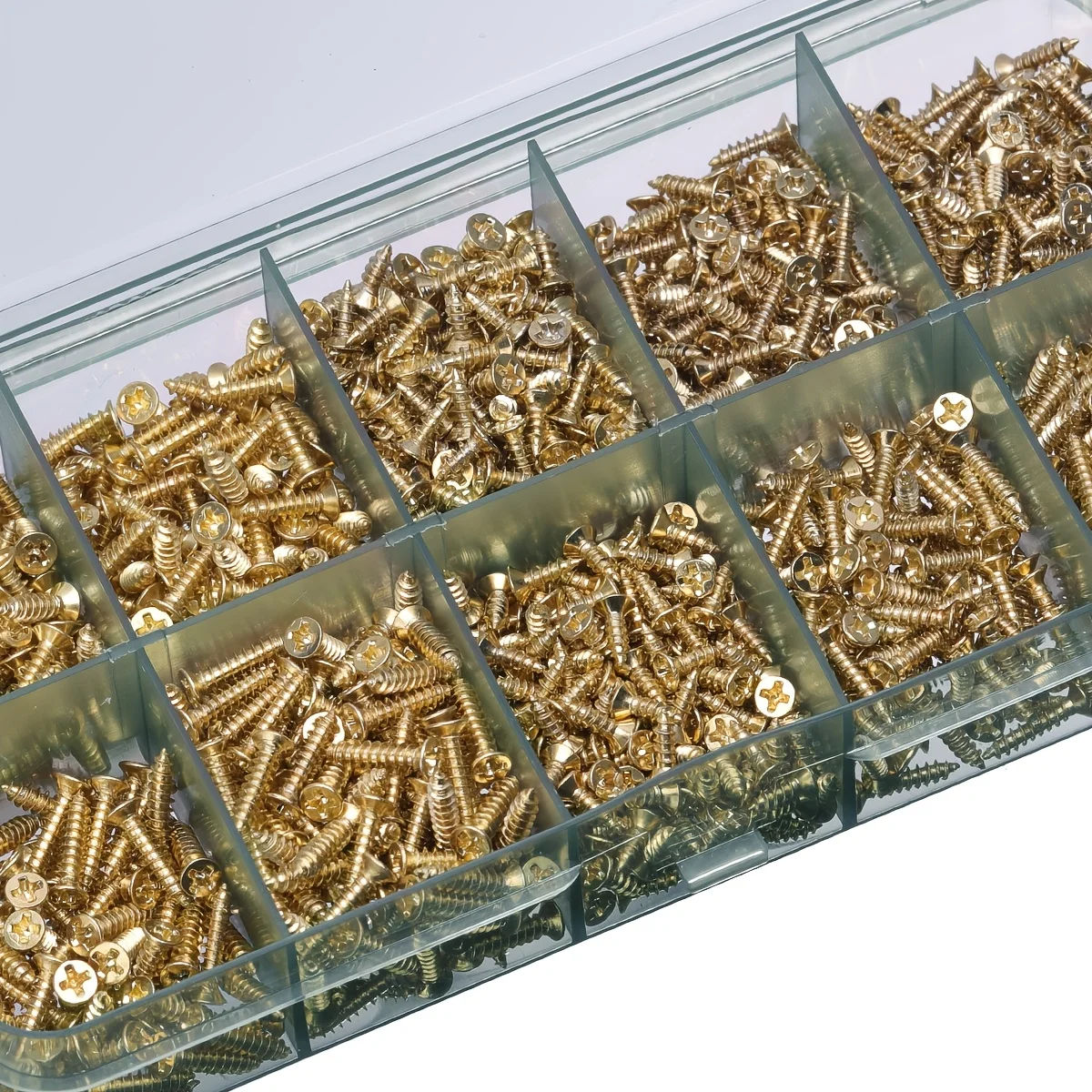 

1200pcs Small Hinge Wood Screws M2 M2.5 Tiny Flat Head Screws Assortment 5mm 6mm 7mm 8mm 10mm Micro Brass Self Tapping Screws