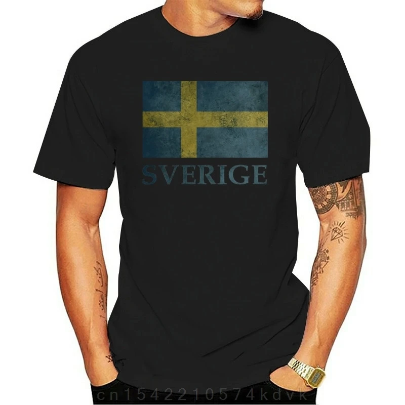 Printed Men T Shirt Cotton Short Sleeve   Sweden T-Shirt  Women tshirt