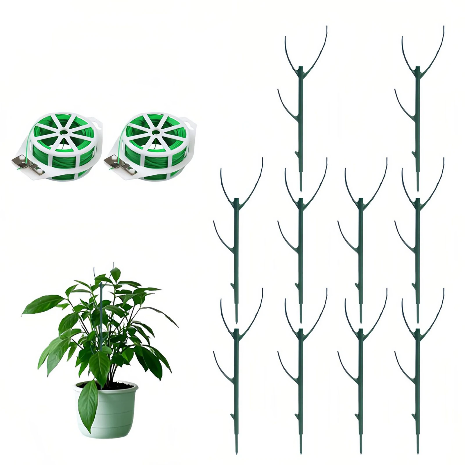 

Stackable Plant Support Bracket Anti-Corrosion Climbing Stick Growth Holder Spliceable Proof Supports for Indoor and