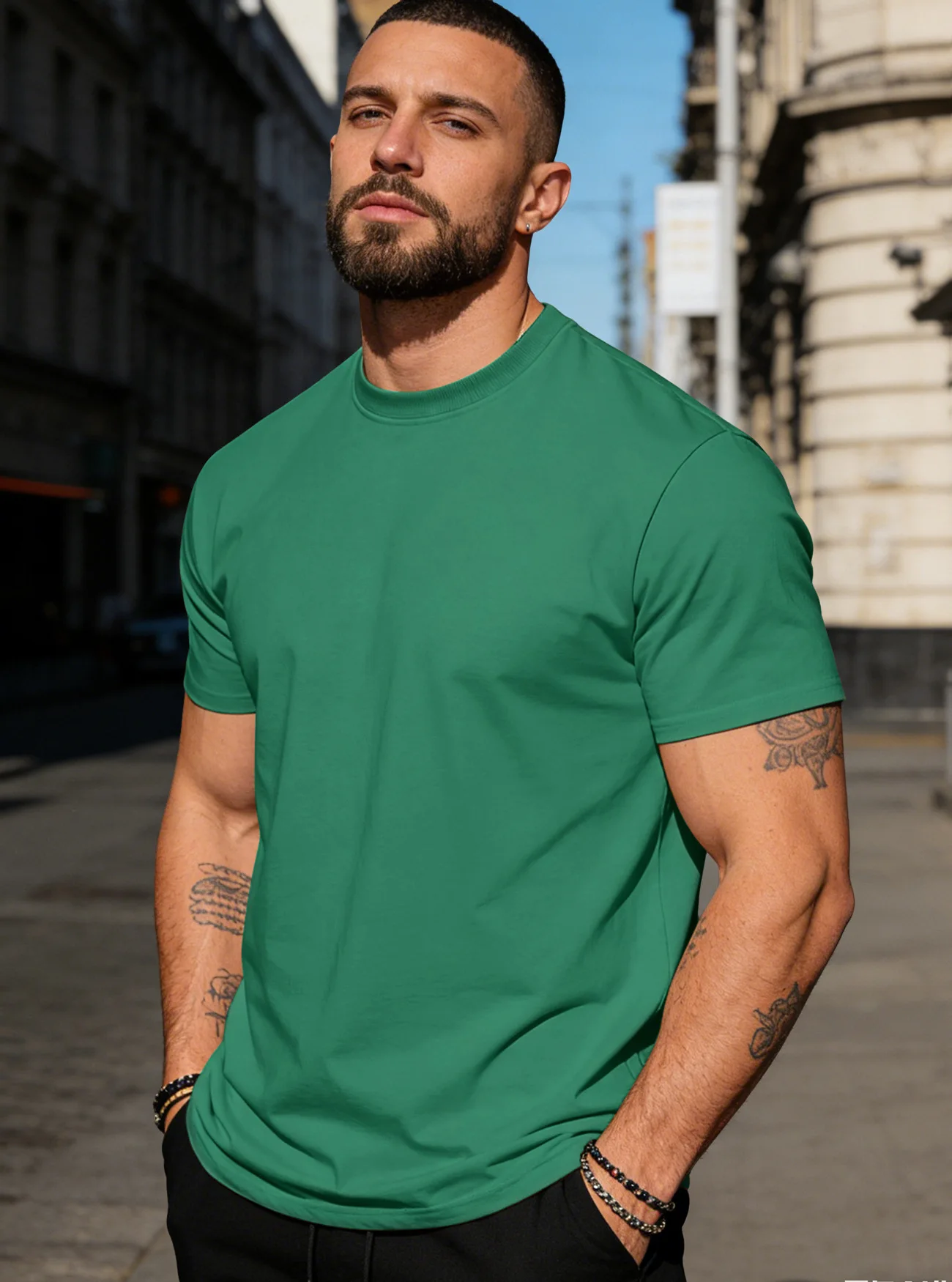 Men's Summer Solid Round Neck Pure Cotton T-shirt Casual Sports Short Sleeve Tops