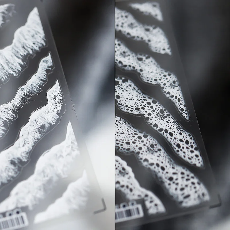 Sticker Nail Art Sea Story Series Wave 3D Gegraveerd Decor Nail Water Cloud Stickers Decoraties Diy Decals Design Japan Koreaans