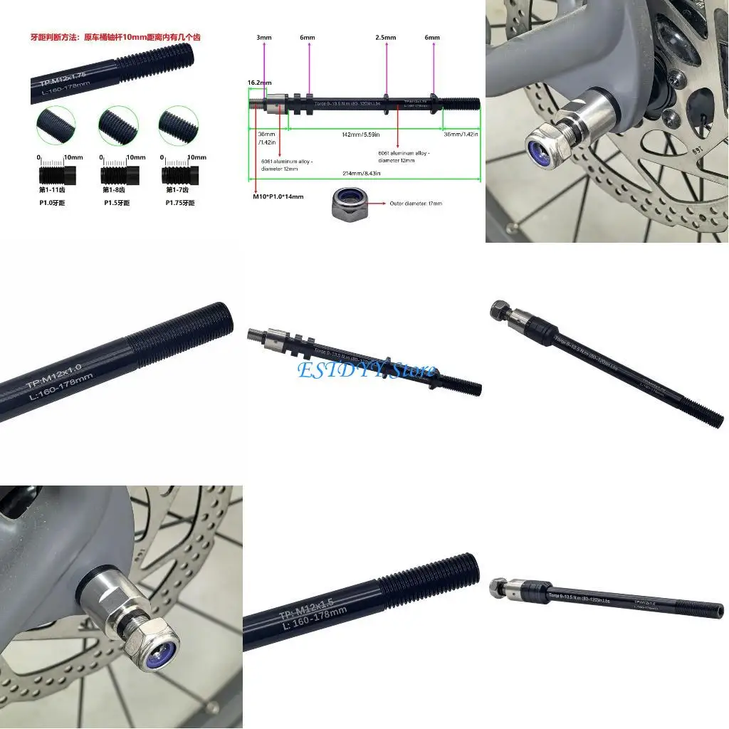 

G6DE Road Bike Trailer Hitch Thru Axles Adapter 12mm Thru Axles Cycling Accessories