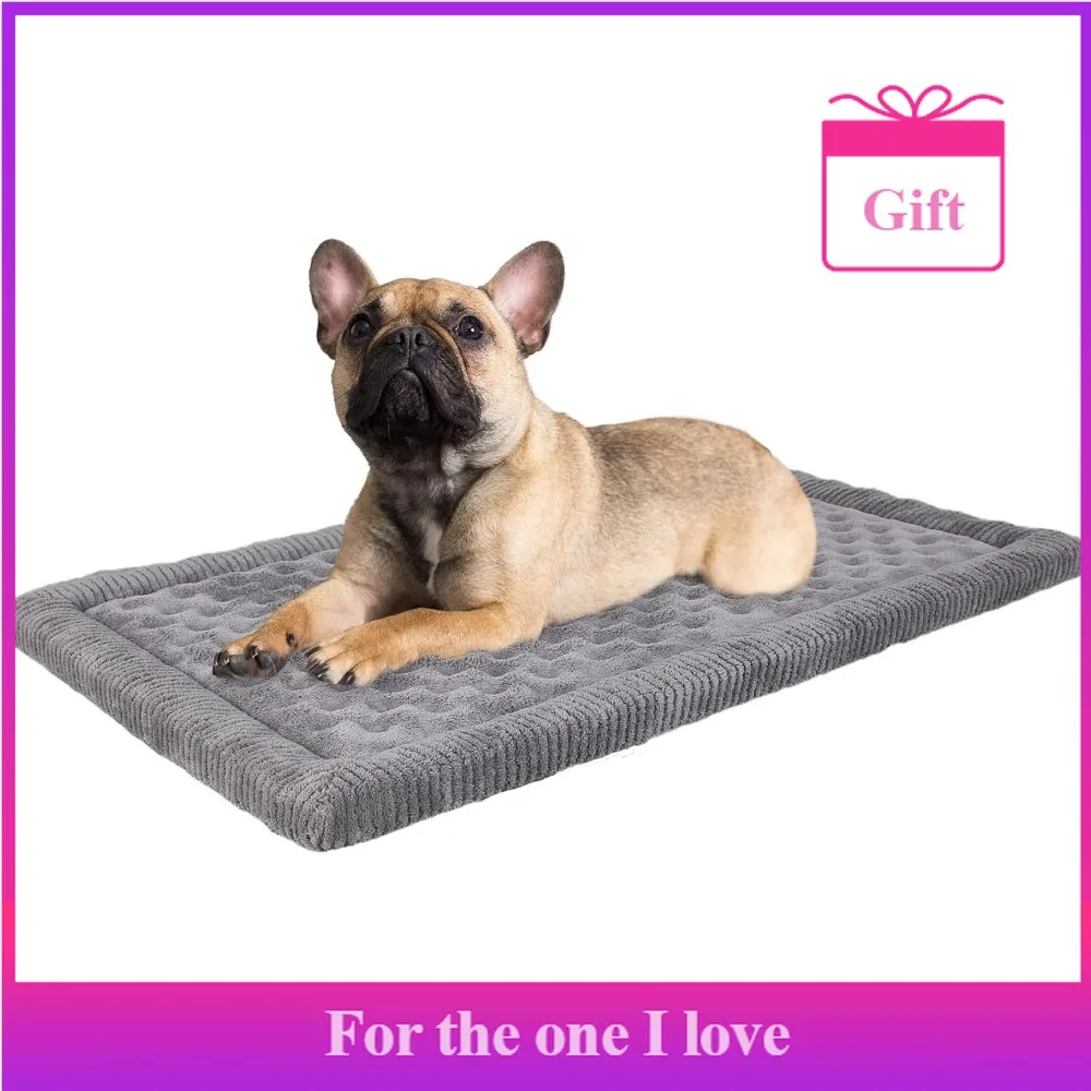 

Dog Crate Mat 30x19 Inches, Gray Memory Foam Dog Mattress, Small To Medium Size, Gray, Washable Puppy Sleeping Mat, Non-slip