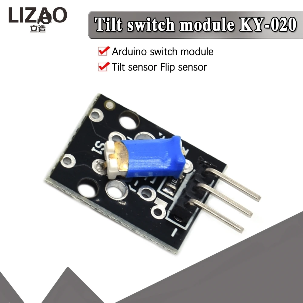 LIZAO 1PCS KY-020 Tilt Switch Sensor Module 3Pin 3.3V-5V Standard Angle Detection Module for Arduino DIY Projects