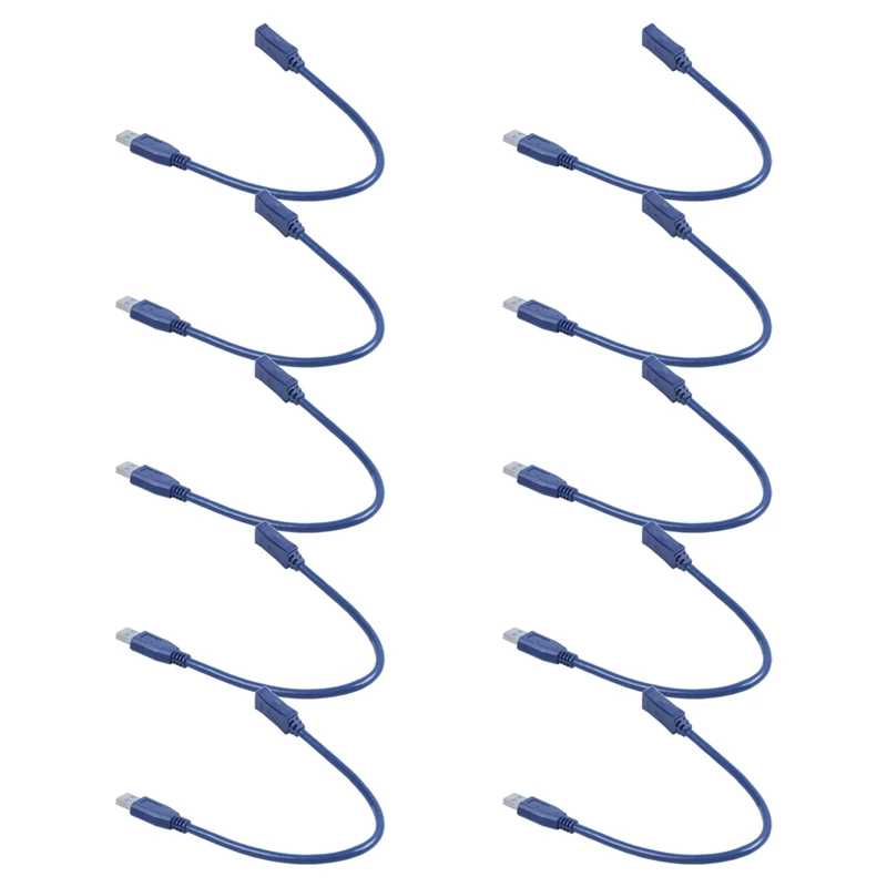 10X синий Удлинительный кабель с разъемом USB 3,0 «Папа-папа» F/M типа A 30 см