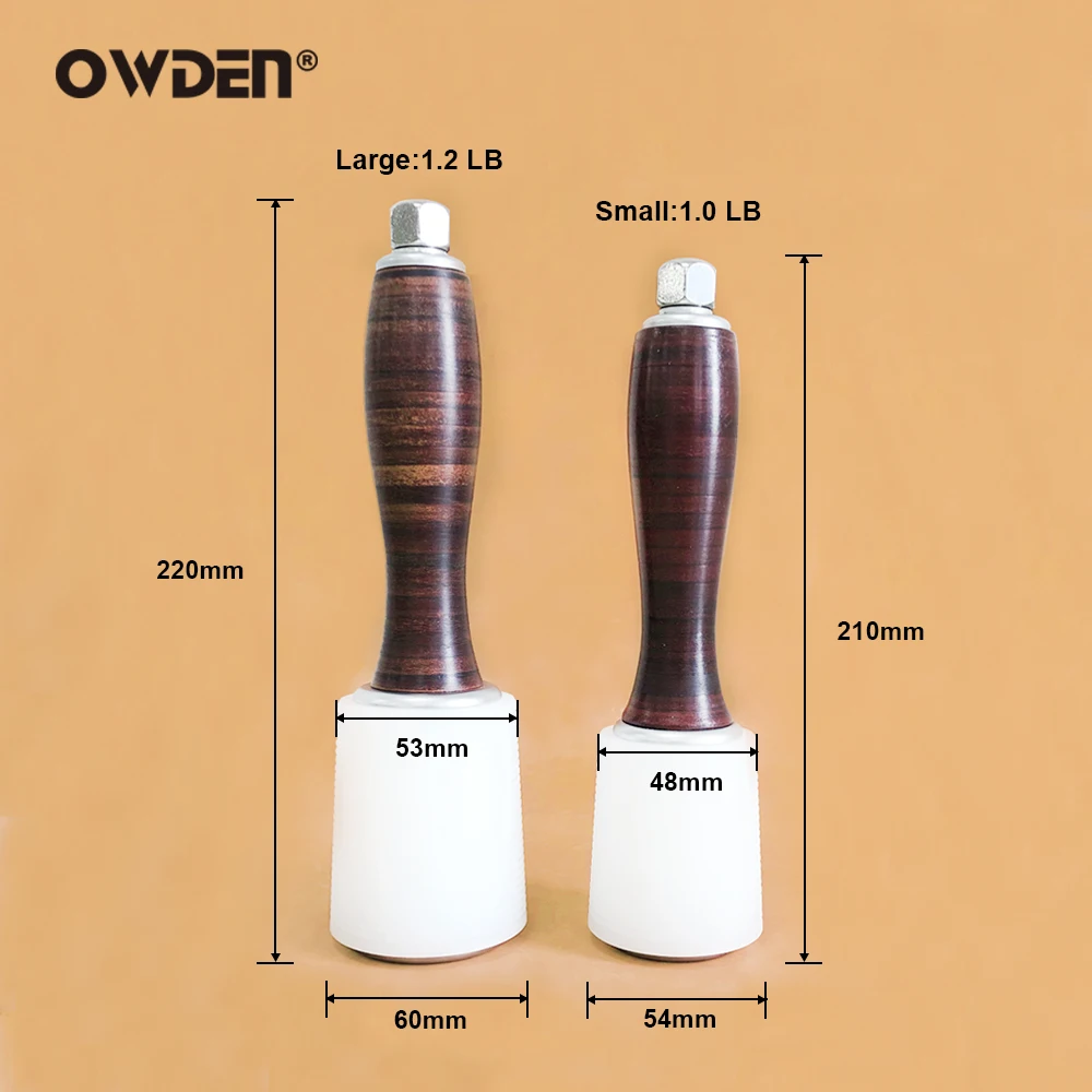 OWDEN Leather Carving Hammer Tool Craft Hammer Punch Tools Reduce shock anti-slip anti-sweat Ergonomically Nylon Craft Hammer