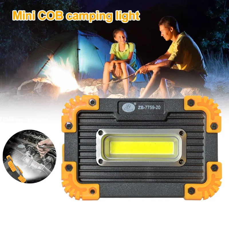 Portable Spotlight LED Work Light 1200mAh Rechargeable Flashlight Outdoor Travel Lamp Camping Lantern Use 18650 emergency lamp