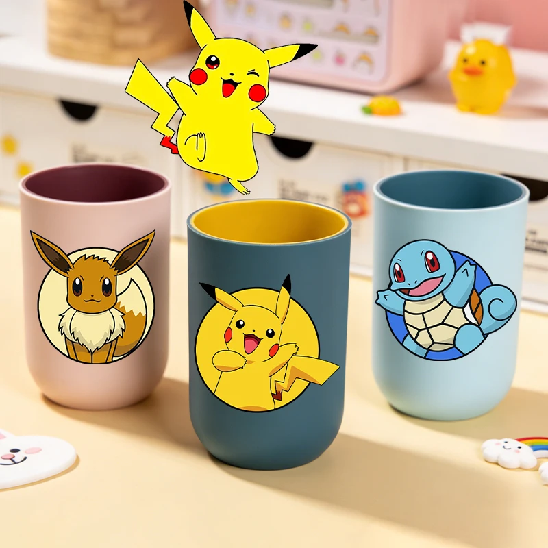 

Pokemons Game Round Role Home Mouthwash Cup Durable Plastic Anime Travel Handheld Toothbrush Gargle Tumbler Kids Boys Girl Glass