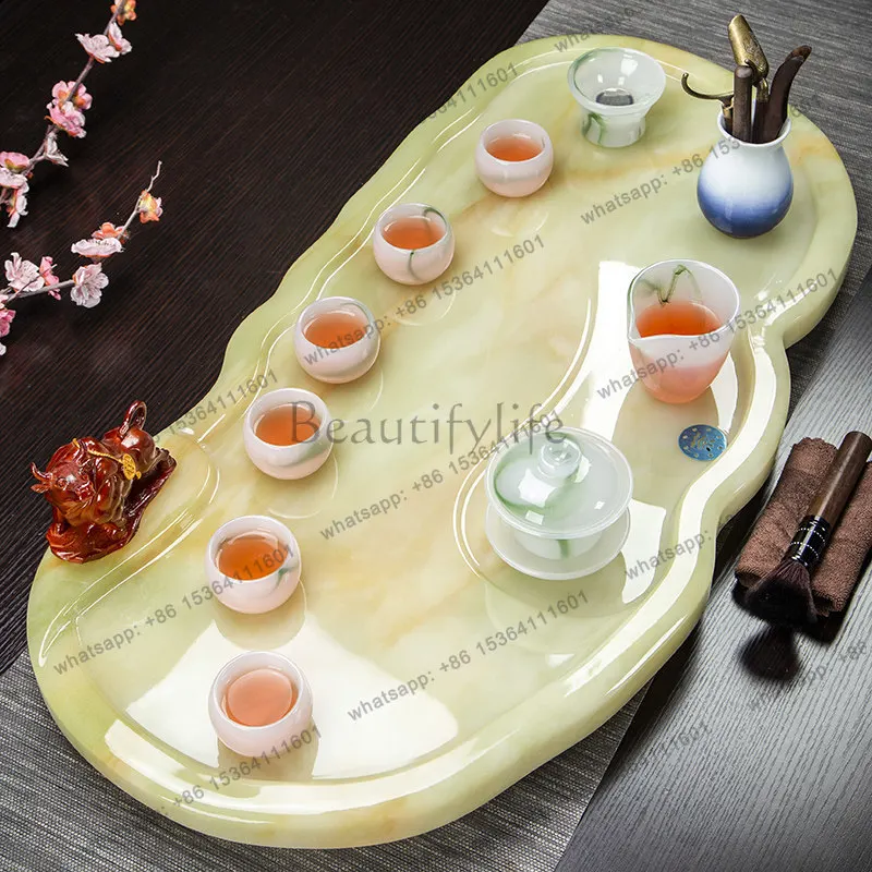 Factory Direct Sales Kung Fu Serving Tea Tray Decorative Ceramic Living Room Luxury Accessories Tea Tray Chinese Drainage Bandej