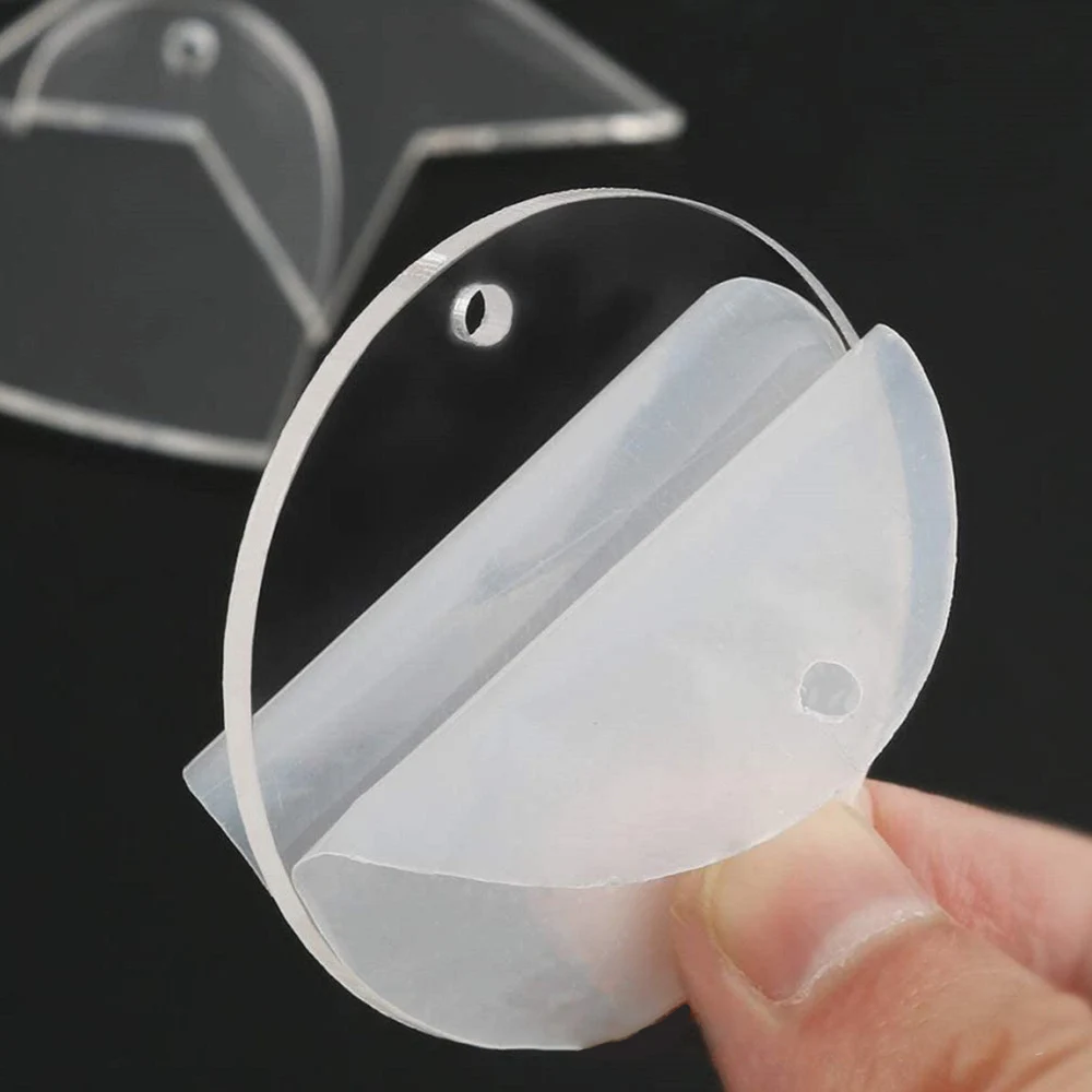 10Pcs/Set 50mm Acrylic Circle Blacks Transparent Rounds Discs with Hole For DIY Adhesive Viny Gifts Projects Keychain Pendant