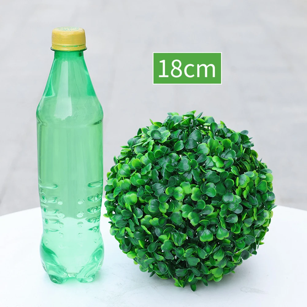 Artificial Plant Ball Realistic Appearance Round Plastic Hanging Grass Ball For Home Wedding Decor Green Garden Decoration