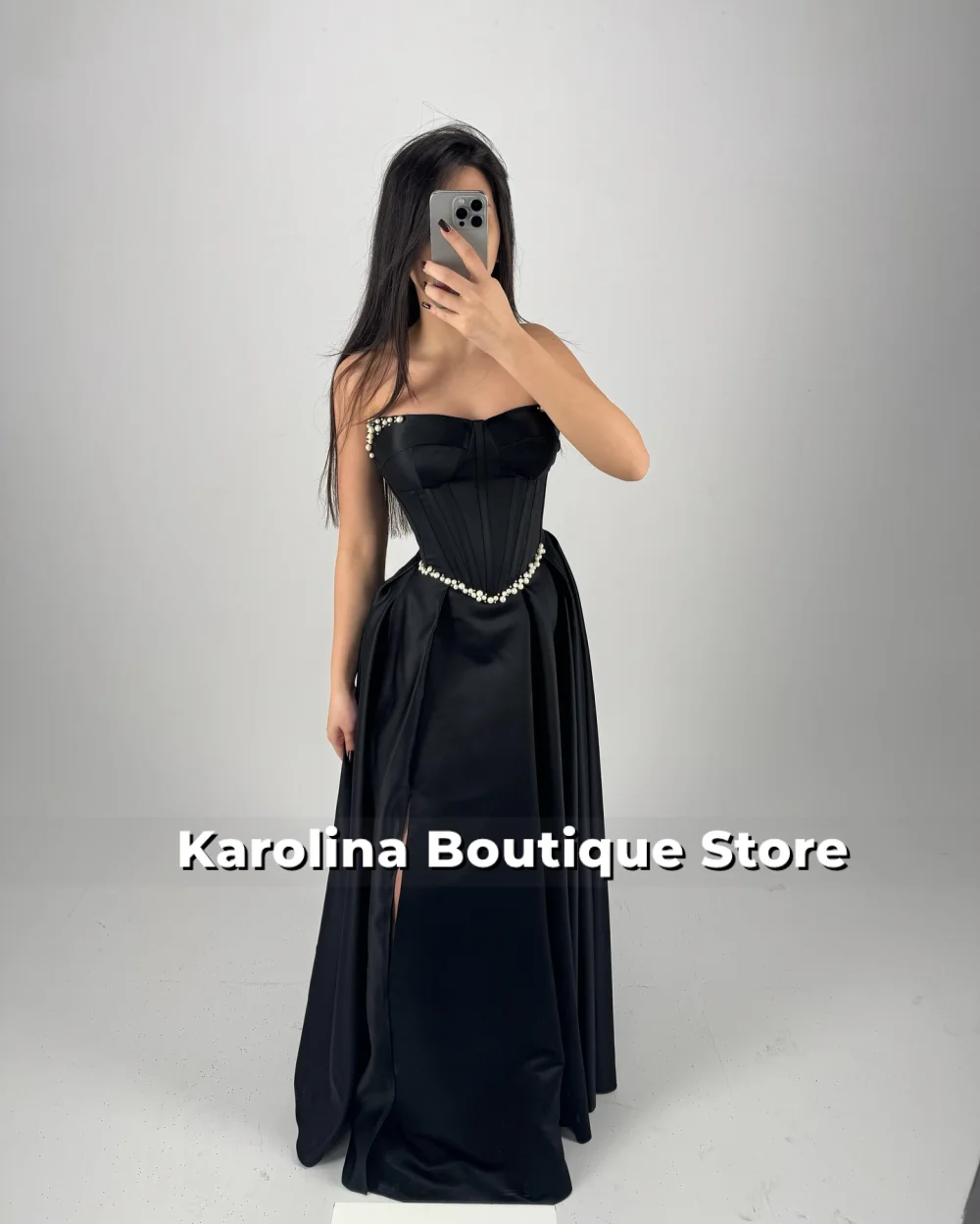 

Black Strapless Beaded A Line Dubai Evening Dresses Mermaid Crystal Luxury Dress Woman 2026 robes de soirée Customized