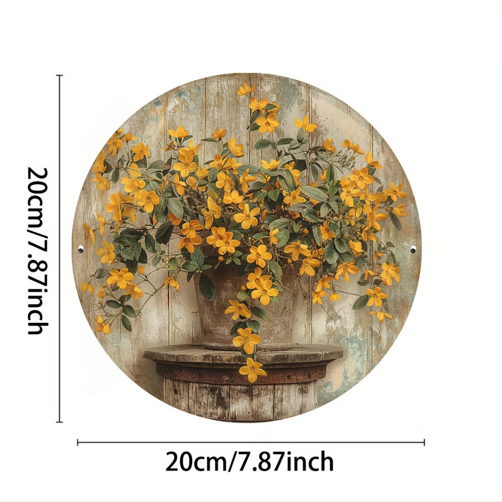 Sunny Yellow Flower Bloom Vintage Wall Decor for Indoor Or Outdoor Use, for Home Decor Pewter Paintings