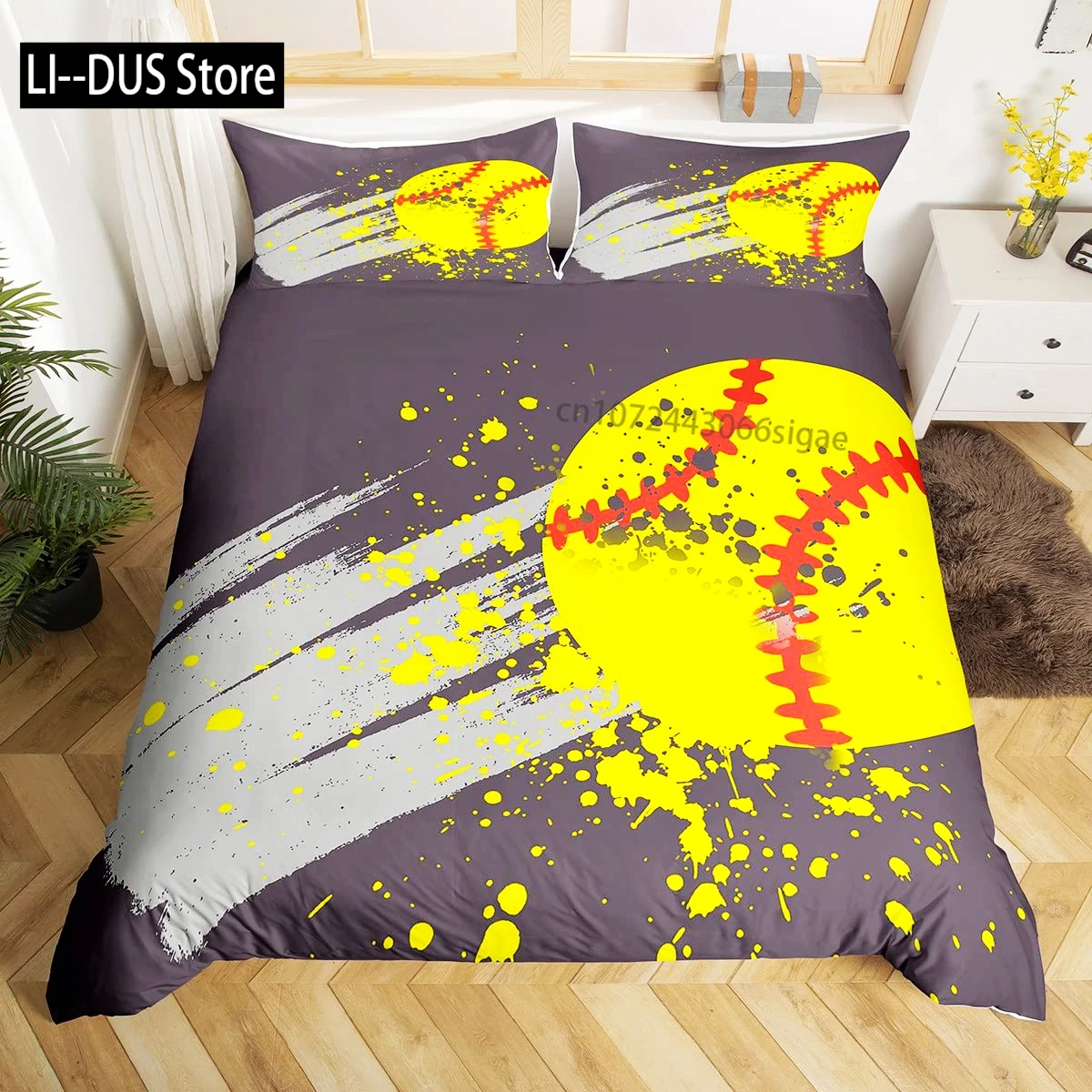 

Cool Basketball Bedding Set, Neon Gradient Duvet Cover for Kids Teen Boys Girls, Comforter Cover Decor Room, Quilt Cover 3pcs