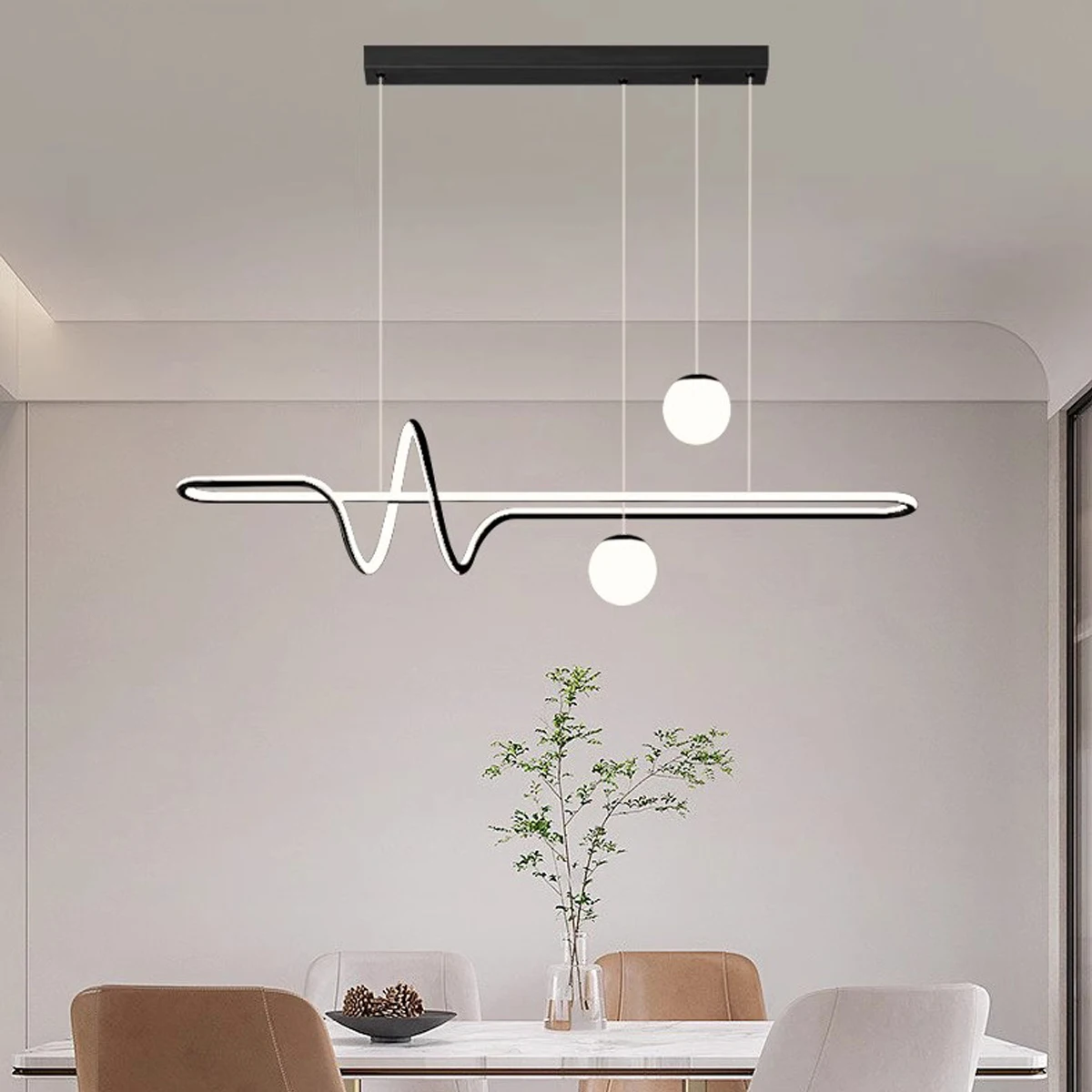 Ceiling pendant lamp,Dimmable Modern chandelier lighting,Led Chandeliers for dining room livingroom,L120cm Pendant light lustres