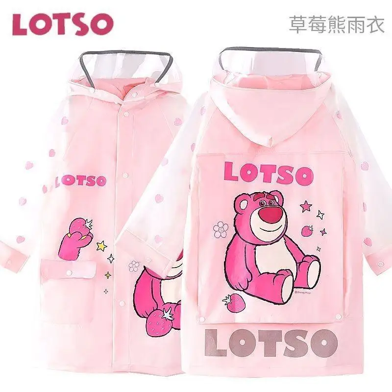 크리에이티브 디즈니 스티치 귀여운 만화 패턴 학생 학교 방수 먼지 방지 패션 경량 큰 챙 비옷