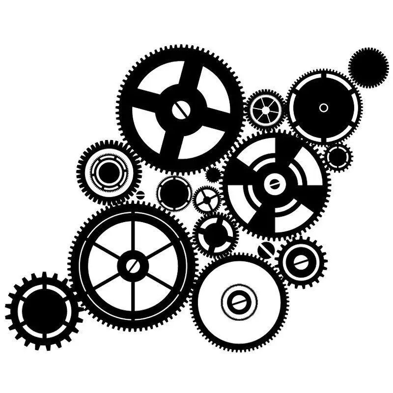 Vinyl Cog Wall Art Steampunk Design koło grafika Steam Punk Cogwheel naklejka Gears zegar dekoracyjny naklejka do dekoracji ścian HQ320 — zdjęcie 4