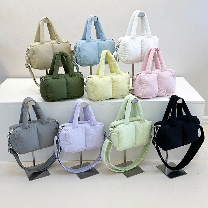 

Роскошная хлопковая сумка с космической подкладкой, пышная сумка на плечо, водонепроницаемая нейлоновая сумка, дорожная пуховая сумка через плечо, армейский зеленый Bolsa