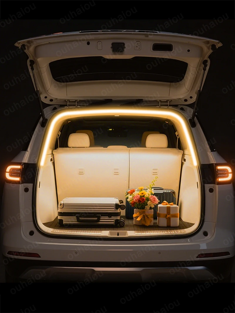 For Exeed VX Rear Trunk LED Light Bar Car Trunk Ambient Light Modification White & Warm White Cargo Area Decor Lamp Auto Accesso