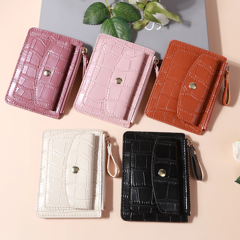 Monedero pequeño para mujer, billetera corta de cuero PU a la moda, billetera informal con múltiples ranuras, bolso diario para mujer