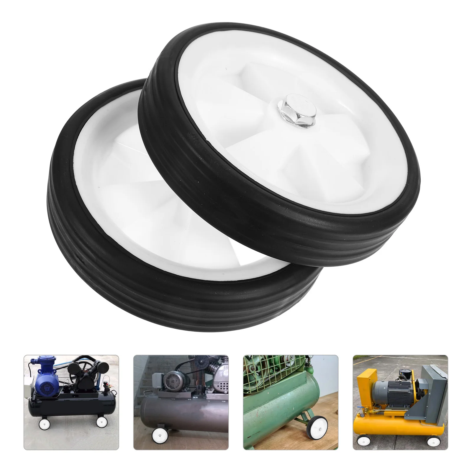 

2Pcs Universal Air Compressor Wheels High Efficiency Easy Installation Replacement Parts for Various Vehicles Industrial Use