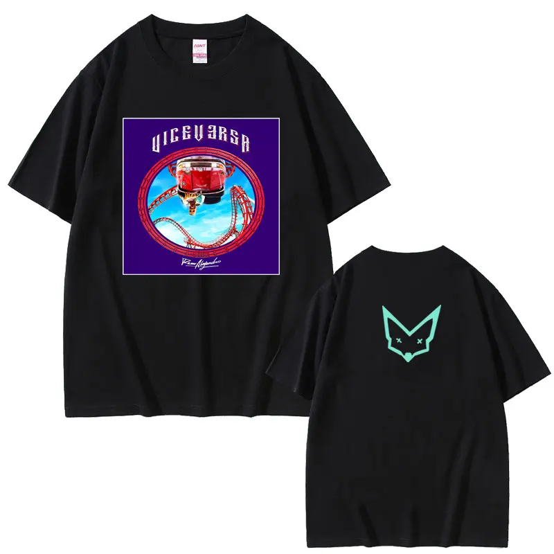 

Rapper Rauw Alejandro Vice Versa Todo De Ti Album Double Sided Graphic T-shirt Men Women Hip Hop Fashion Oversized Streetwear