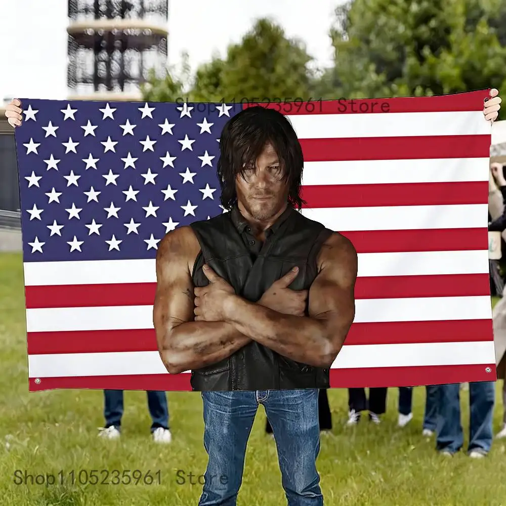 

T-TWDS D-Daryl D-Dixon N-Norman Flag for Hotel Outdoor Decor Room Aesthetic Car Flag and Banners Workshop Decoration