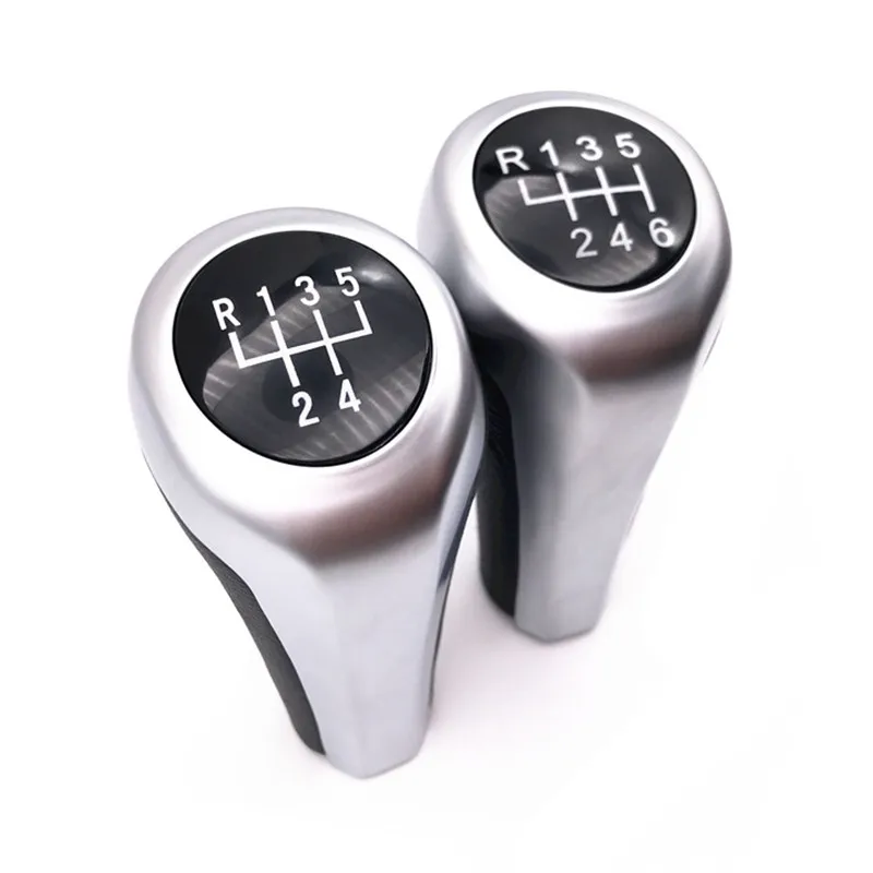 Carbon Fiber Gear Shift Knob for BMW E46 E53 E60 E61 E63 E65 E81 E82 E83 E84 E87 E90 E91 E92 X1 X3 X5 1356Series Chromed Matte