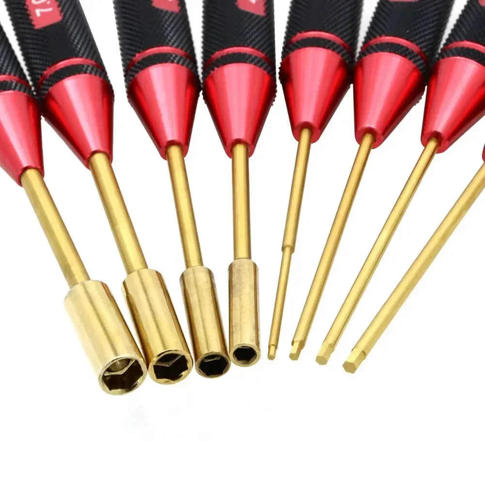 4-piece set / titanium alloy plating 4.0 / 5.5 / 7 / 8mm hex nut wrench socket tool kit for RC model car aircraft