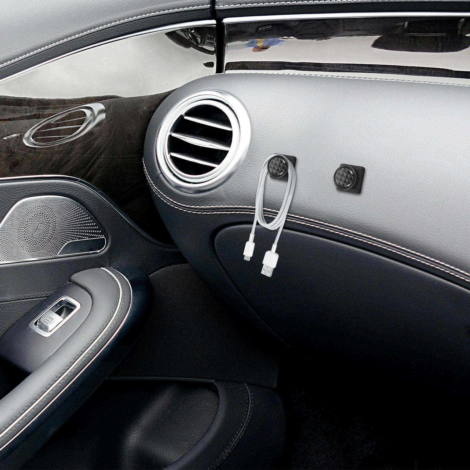 

Car Hook Black Aluminum Alloy Carbon Fiber Invisible Adhesive Passenger Use Purse Hook Dashboard Storage ganizer Key Holder Car