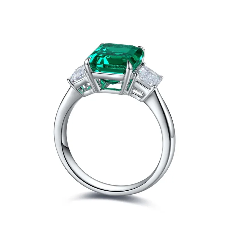 Pirmiana Classic S925 Silver 1.327ct Lab Grown Emerald Engagement ring for Women