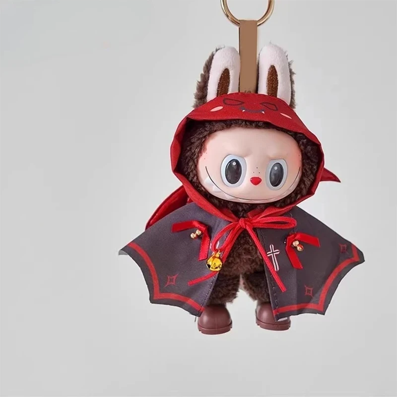 

For Labubu Doll Black Demon Cloak Clothes Cross Angel Pumpkin Halloween Decoration Clothing Sitting Party Game Toys Accessories