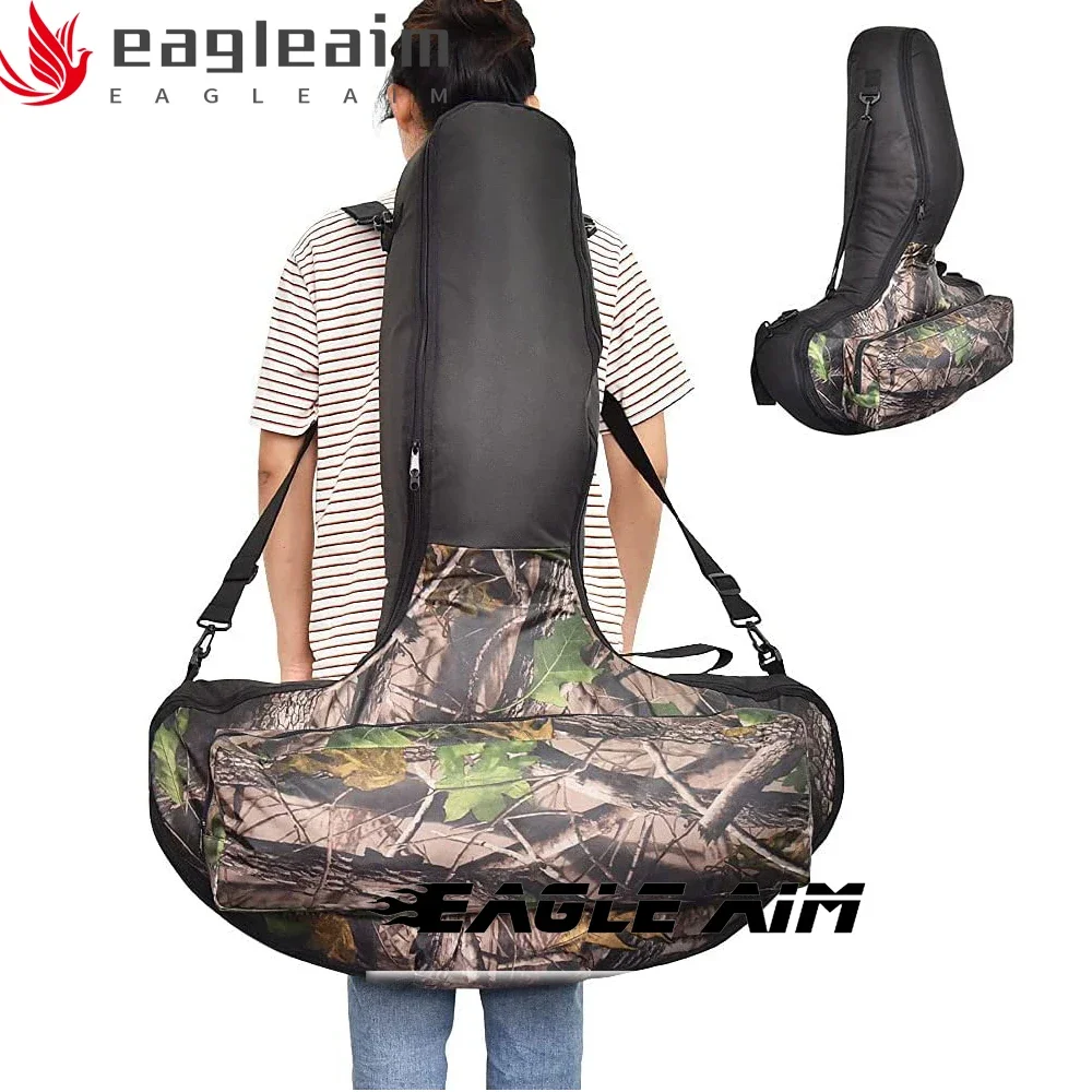 Outdoor Large Capacity Camouflage T-Bow Bag Double Patchwork Shoulder Bag for Archery Hunting Crossbow Bow Case Storage Solution